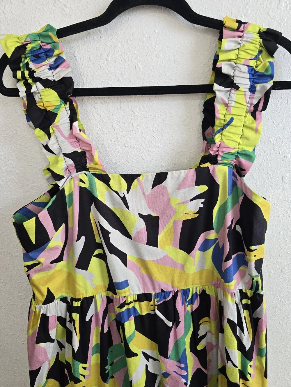 Crosby Bowie Sleeveless Multicolor Tropical Floral Print Midi Dress Sz Medium